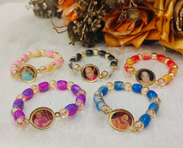 Jai Guruji Pack Of 10 Bracelets Marble Beads - Free Size