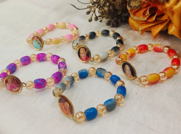 Jai Guruji Pack Of 10 Bracelets Marble Beads - Free Size