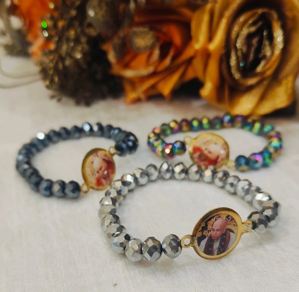 Jai Guruji Pack Of 10 Bracelets Shiny Beads - Free Size