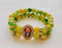 Jai Guruji Bracelet With Marbled Beads - Bright Sun, Free Size