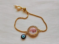 Jai Guruji Tennis Bracelet - Gold, Free Size
