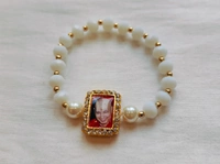 Jai Guruji Bracelet  - White, Free Size