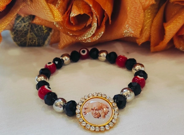 Jai Guruji Bracelet With Evil Eyes - Free Size