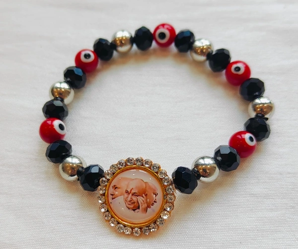 Jai Guruji Bracelet With Evil Eyes - Free Size