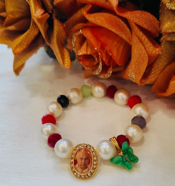 Jai Guruji Bracelet With Butterfly Charm - Free Size