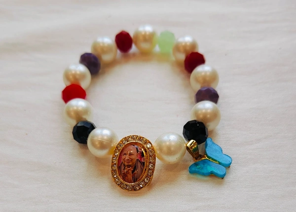 Jai Guruji Bracelet With Butterfly Charm - Free Size