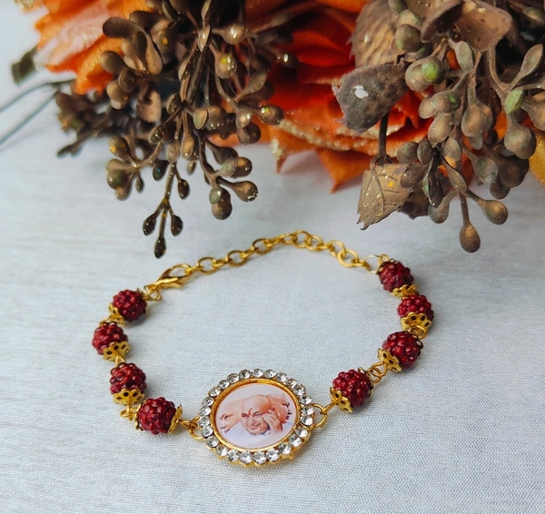 Jai Guruji Rudraksha Gents Adjustable Bracelet  - Free Size
