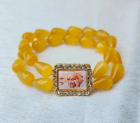 Jai Guruji Imported Malaysian Beads Bracelet  - Lightning Yellow, Free Size