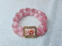 Jai Guruji Imported Malaysian Beads Bracelet  - Pink Lace, Free Size