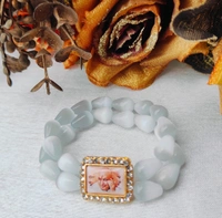 Jai Guruji Imported Malaysian Beads Bracelet  - White, Free Size