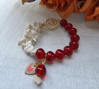 Jai Guruji White And Red Resin Bracelet  - Free Size