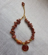 Jai Guruji Premium Resin Bracelet  - Brown, Free Size