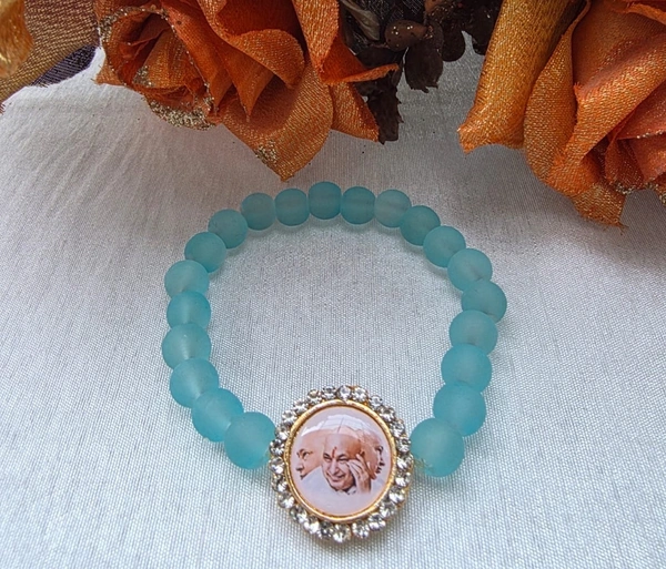 Jai Guruji Matte Beads Bracelet  - Anakiwa, Free Size