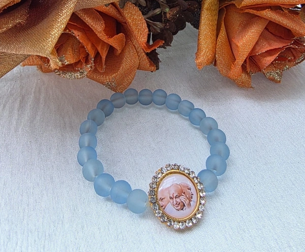 Jai Guruji Matte Beads Bracelet  - Scooter, Free Size