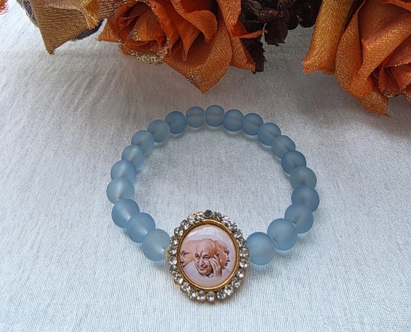 Jai Guruji Matte Beads Bracelet  - Scooter, Free Size