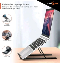 Callmate Adjustable Laptop Stand for Desk | Foldable & Adjustable Stand | MacBook - Black