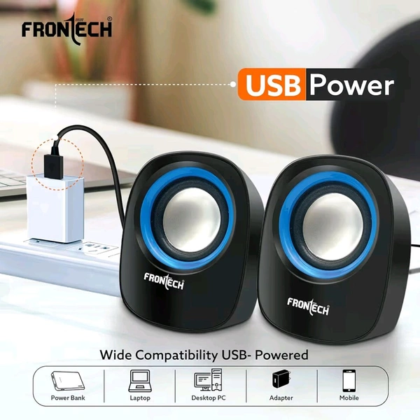 Frontech SPK-0003 2x1.5W Wired 2.0 Multimedia Speaker - Black