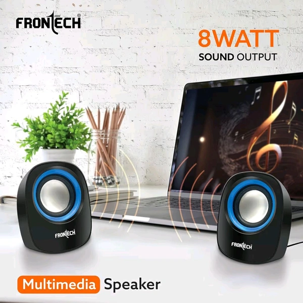 Frontech SPK-0003 2x1.5W Wired 2.0 Multimedia Speaker - Black