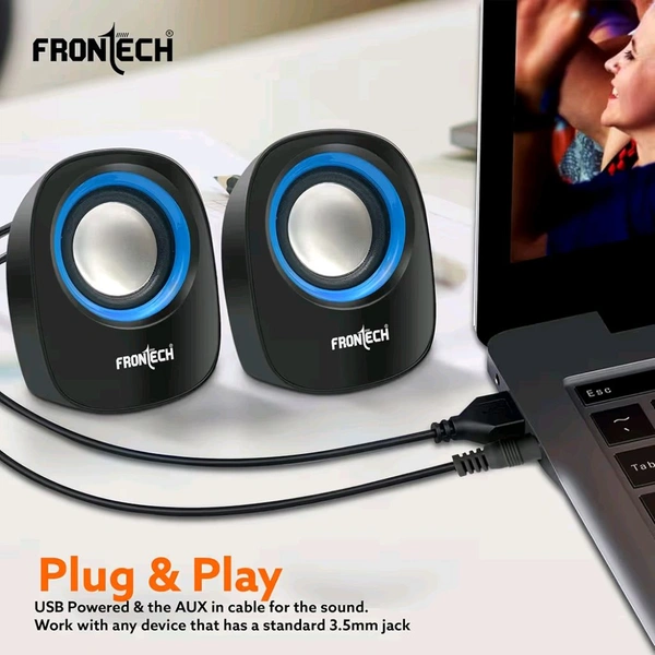 Frontech SPK-0003 2x1.5W Wired 2.0 Multimedia Speaker - Black