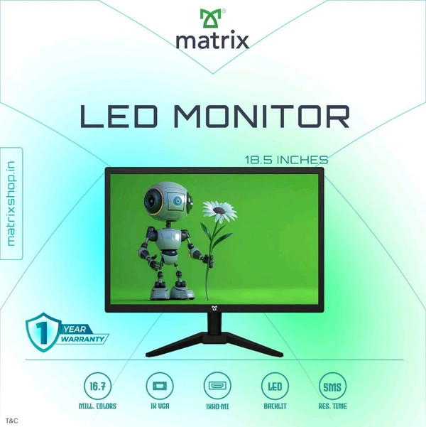Matrix VisionLite 18.5" LED Monitor - Black, 18.5