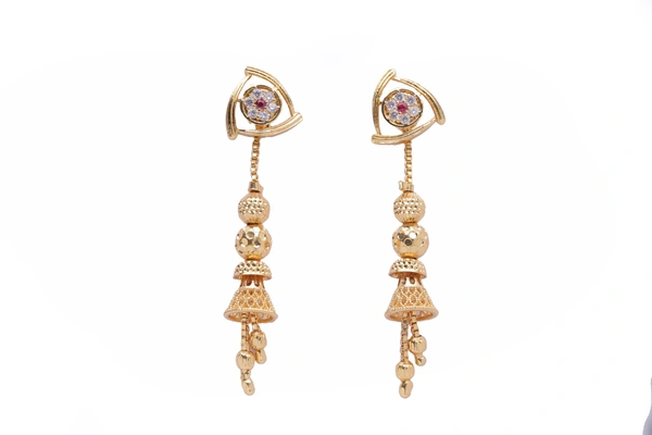 KISONA ENTICING SUI DHAAGA EARRING - FREESIZE, Gold