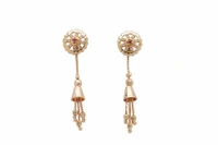 KISONA GOLD POLISH SUI DHAAGA EARRING WITH DIAMOND - FREESIZE, Gold