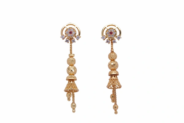 KISONA GOLD TRADITIONAL SUI DHAAGA EARRING - FREESIZE, Gold