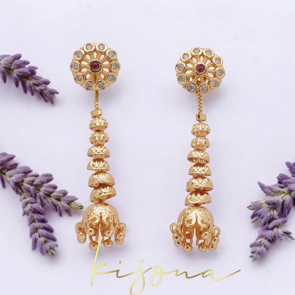KISONA GOLD SUI DHAGA WITH WHITE DIAMOND  - FREESIZE, Gold
