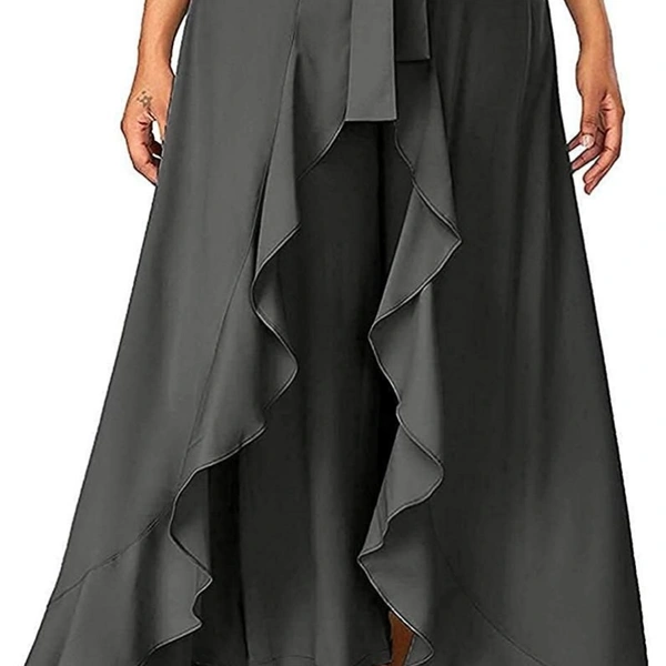 SM READYMADE GARMENT RUFFLE SKIRT WESTERN WEAR F - Free size up to2XL, Grey