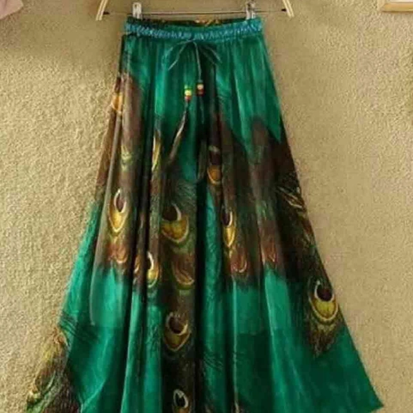 SM READYMADE GARMENT SF SKIRT HEAVY CREPE DIGITAL PRINT SKIRT O - Various Colours, Free Size