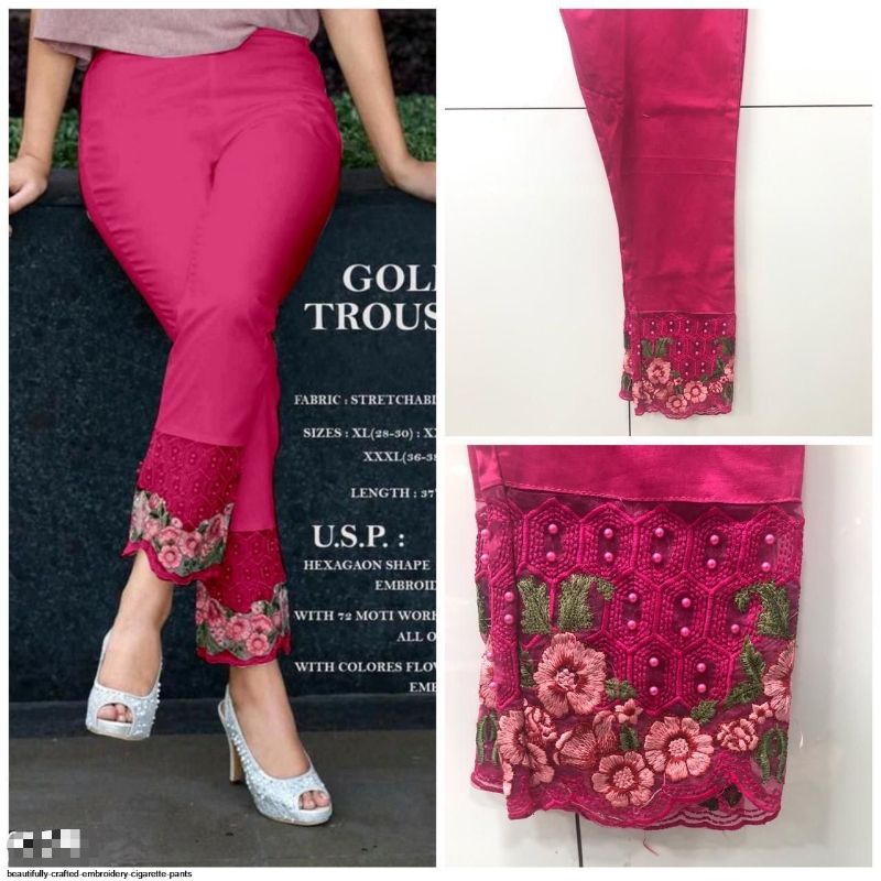Stylish womens Trousers & Pants / Cigarette Pent for women, Rani Pink  Ladies Pant