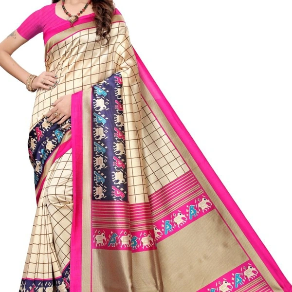 SM READYMADE GARMENT Presents SWEET DREAM KHADI SILK SAREES E - Red Pink Blue, 01