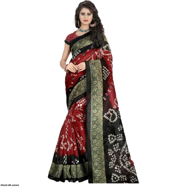 SM READYMADE GARMENT Presents SWEET DREAM KHADI SILK SAREES E - Red Blue Green, 01