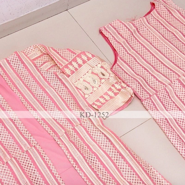 SM READYMADE GARMENT KD GEORGETTE WESTERN 1252 - Pink, SIZE - UP TO 42''