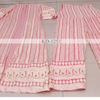 SM READYMADE GARMENT KD GEORGETTE WESTERN 1252 - Pink, SIZE - UP TO 42''