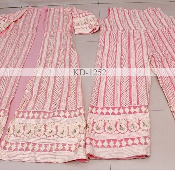 SM READYMADE GARMENT KD GEORGETTE WESTERN 1252 - Pink, SIZE - UP TO 42''