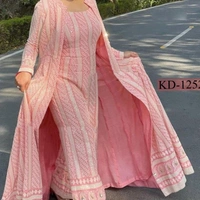 SM READYMADE GARMENT KD GEORGETTE WESTERN 1252 - Pink, SIZE - UP TO 42''