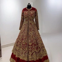 SM READYMADE GARMENT LG 350 GEORGETTE WESTERN A - Blue, Red & Orange, TYPE: SEMI STITCH