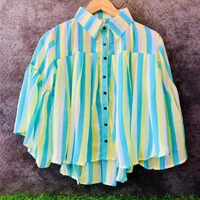 SM READYMADE GARMENT WESTERN TOPS VOL 2 HEAVY GEORGETTE WESTERN A - Pink Blue Light blue, M (Fits 36-38 size )XL (Fits 40-42 size)
