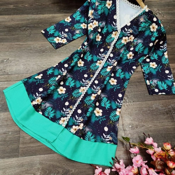 SM READYMADE GARMENT KRISHWA COTTON TOP WESTERN D - Blue, Light blue, Red, Green, Size :-M. (38)L. (40)Xl. (42)Xxl. (44)