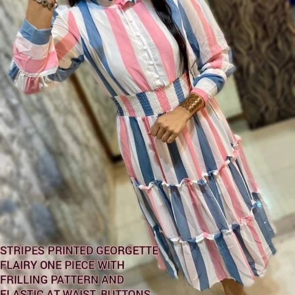 SM READYMADE GARMENT & SF GEORGETTE WESTERN F - FREE SIZE UPTO XXL, PINK, YELLOW, PINK, GREEN
