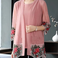 SM READYMADE GARMENT Rituraj RITURAJ SOFT NET SHRUG B - White, Black & Pink, Upto 36