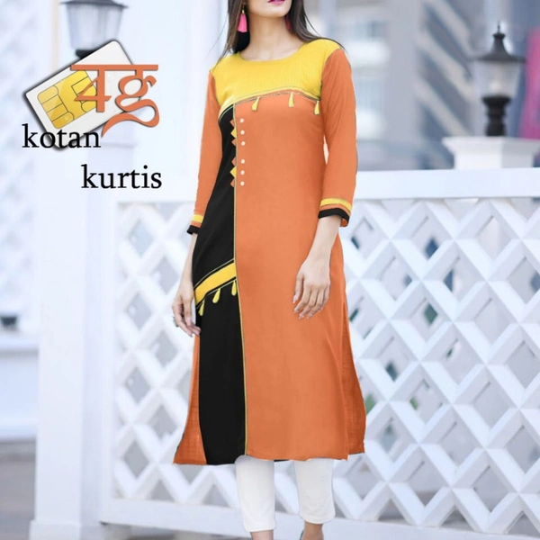 SM READYMADE GARMENT STRAIGHT FANCY TUSSELS KURTI  - 1, 1, Red, M (38)