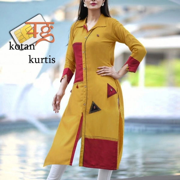 SM READYMADE GARMENT STRAIGHT FANCY TUSSELS KURTI  - 1, 1, Red, M (38)