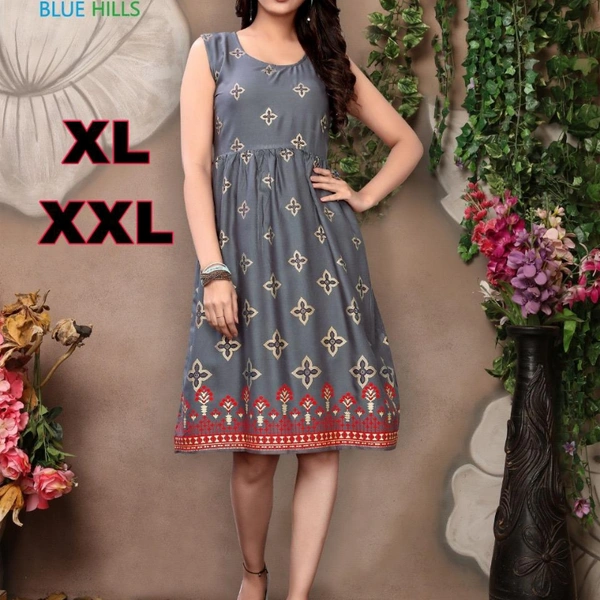 SM READYMADE GARMENT KNEE LENGTH FANCY KURTI - 1, 1, Grey, M (38)