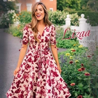SM READYMADE GARMENT: FANCY WESTERN FROCK KURTI - 4999, 5999, Blue, Red check, Pink, Gray,Pink,White, 06, 25, M, L, XL, XXL
