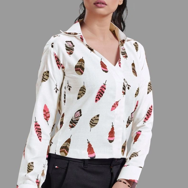 SM READYMADE GARMENT: HEAVY COTTON DESIGNER SHIRT A - 1, Bust Size :  L-40, White 2, 1