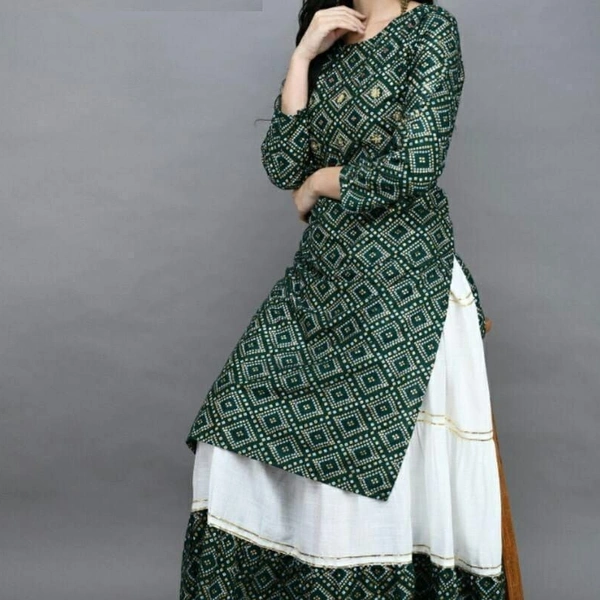 SM READYMADE GARMENT  GLAM VOL 42 HEAVY RAYON KURTI WITH SKIRT F - 1, Red, M (38)