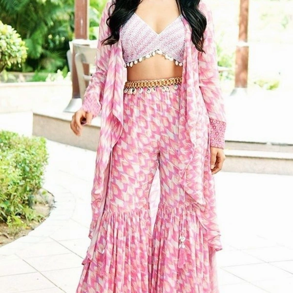 SM READYMADE GARMENT. AB 300 KIARA ADVANI PINK PLAZZO - Pink, 01, 06, Free size 44