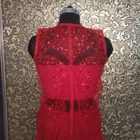 SM READYMADE GARMENT. AB 295 MADHURI MAROON SHARARA - Red, 01, 08, Size:- 36 38